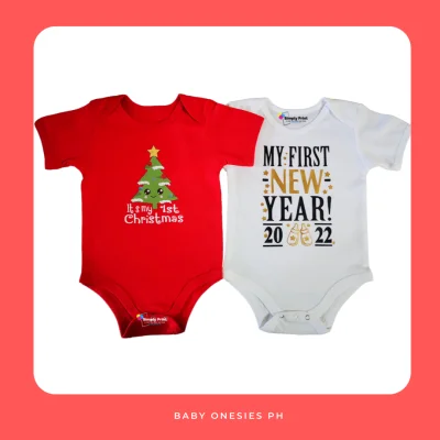 Christmas and New Year Baby Bodysuit 0-12 months Cotton Romper Baby Girl Baby Boy Onesie Holiday Outfit