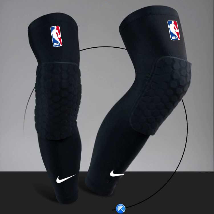 1pc or 2Pcs NBA&NK Black Knee Shin Sleeves Sports Basketball Kneepads  Honeycomb Knee Pads Leg kneepad compression Brace Sleeve Protective Pad  Support Guard Protector Gear