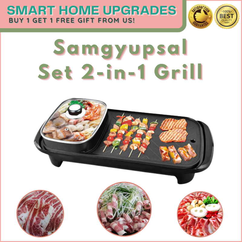 SmartHome. 2in1 Samgyupsal Grill Set. Original HighQuality Rectangle