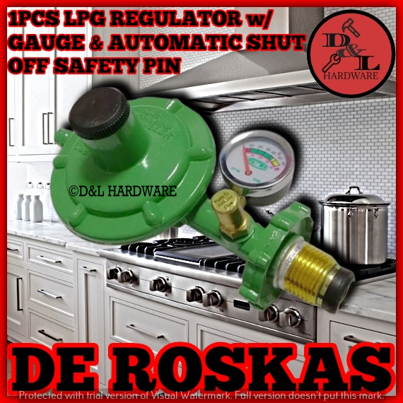 D2912 LPG Regulator with Gauge & Automatic Shut Off Safety Pin For Gas