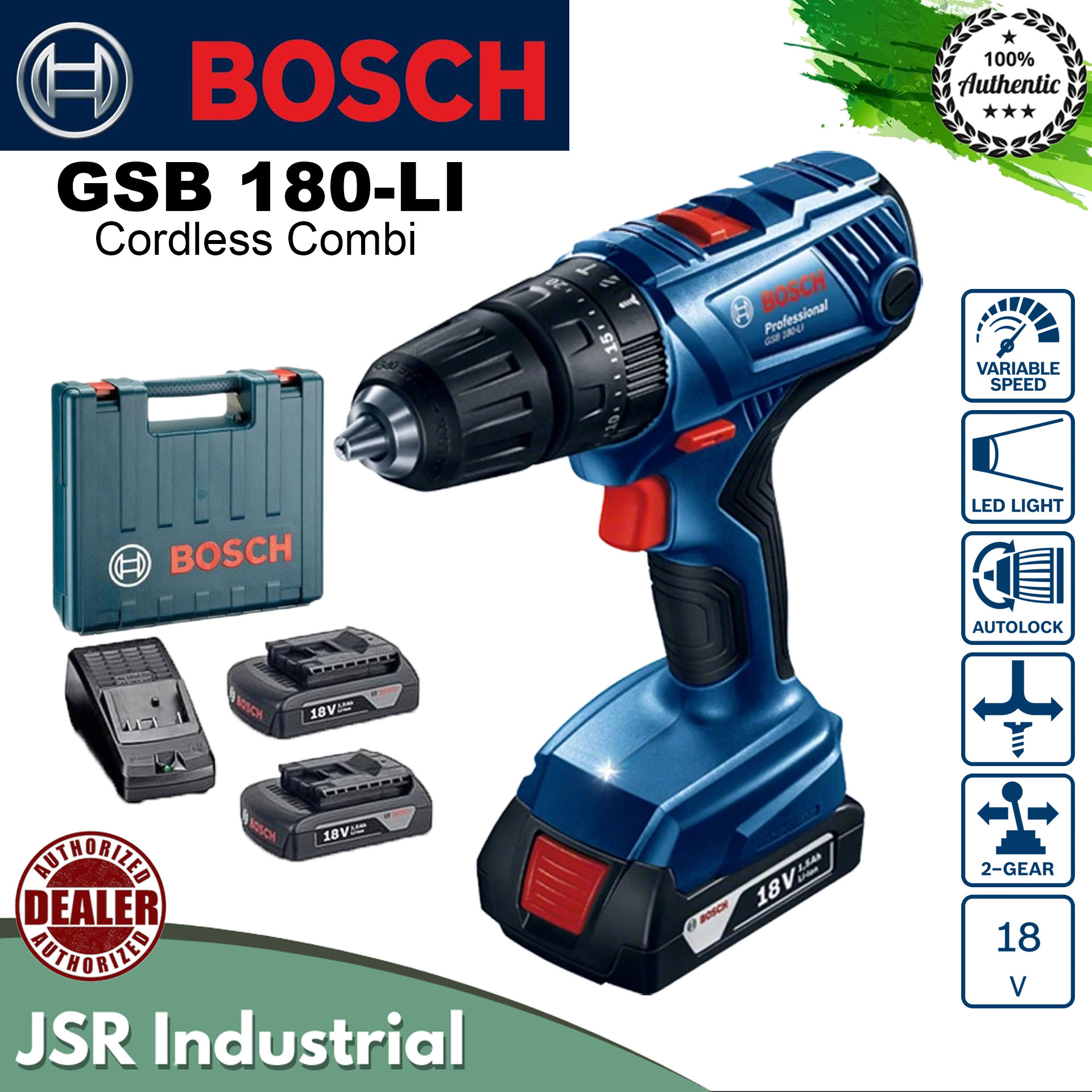 BOSCH GSB 180-Li Cordless Drill (Batteries and Charger included) | Lazada PH