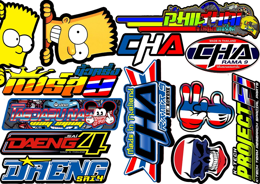 STICKER PACK THAILOOK DAENG 4.CHA,PROJECT FI Sticker Weatherproof water