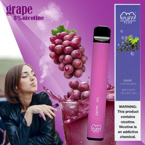 Grape Puff Bar PLUS Disposable Pod Device Disposable Vape Pen 800 PUFFS
