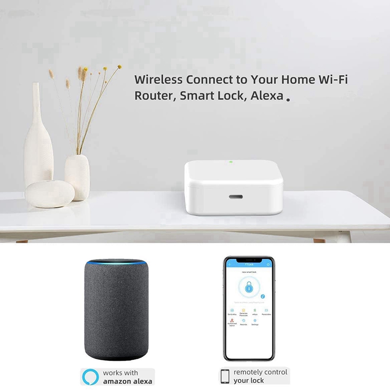 Bluetooth Wifi Gateway Fingerprint Password Smart Electronic Door Lock Home Bridge Ttlock App Control Gateway Hub