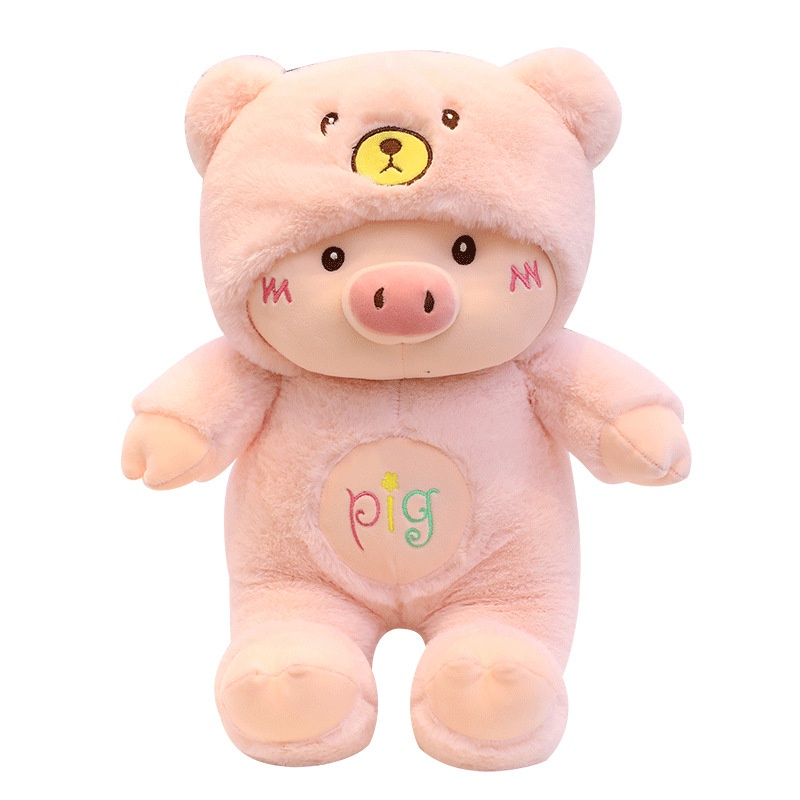 30cm Cartoon Piggy Doll Plush Teddy Bear Hat Pig Doll Children Birthday ...