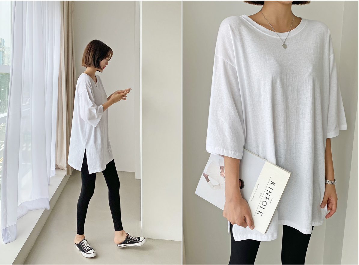 Korean Fashion t-shirt dress, long Tees 