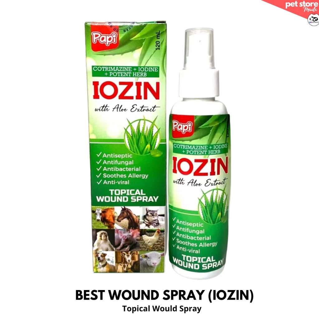 Iozin 120ml - Best Wound Spray - Gamot sa Sugat for Dogs Cats others ...