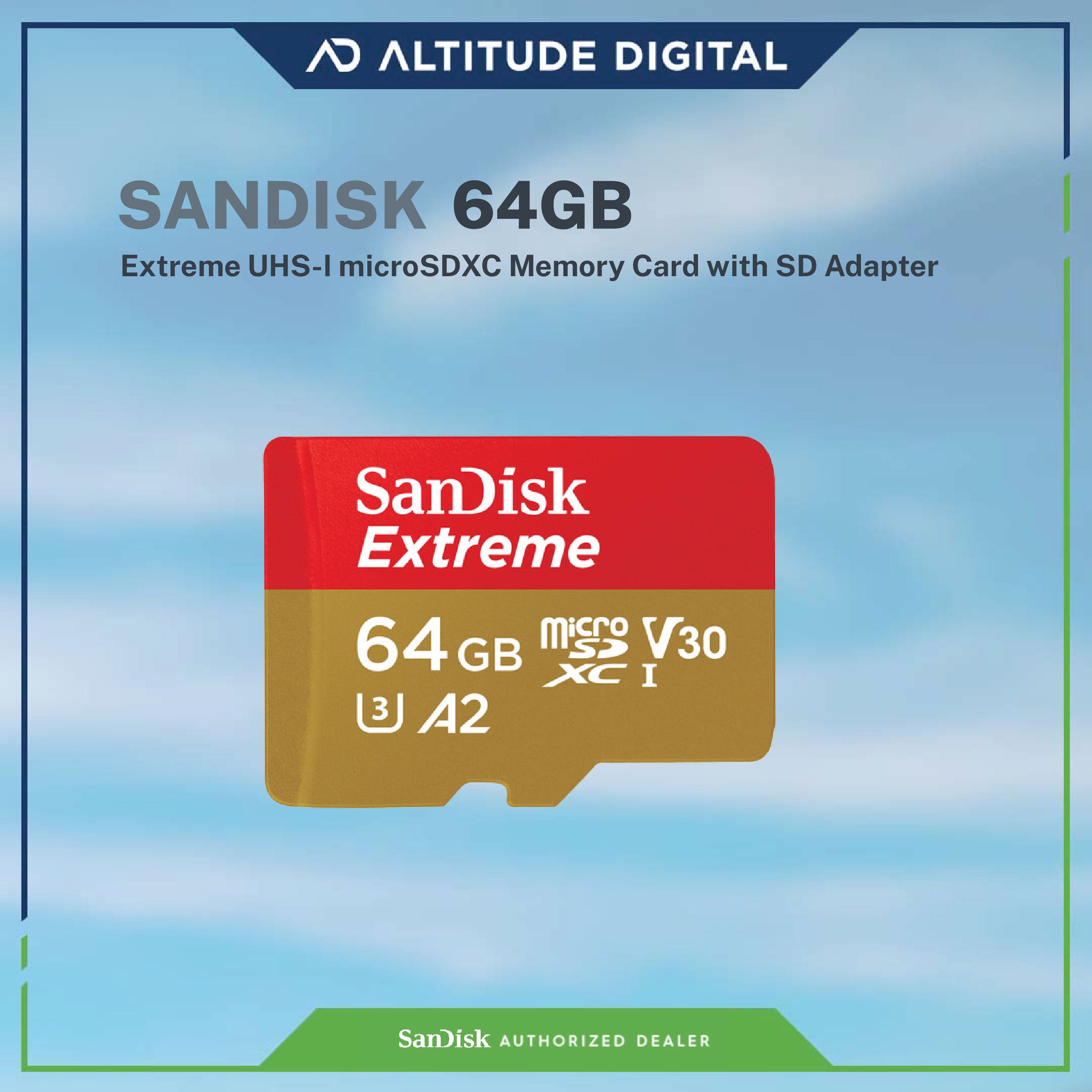 SanDisk Extreme microSDXC SQXAH 64GB w/ SD Adapter Lazada PH