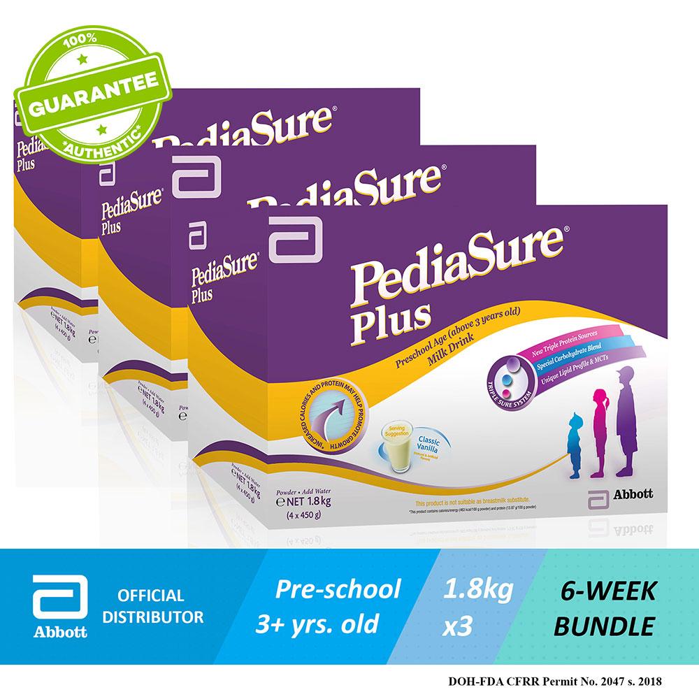 Abbott Pediasure Plus Vanilla 1800g, Bundle of 3, For Kids Above 3 Years Old