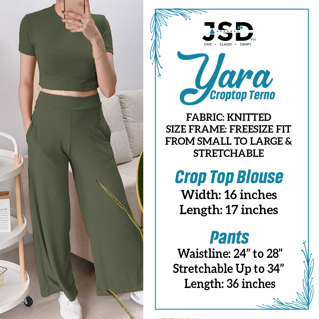 JSD Apparel PH Premium and High-Quality Korean Fashion Yara Pants and  Croptop Knitted Coordinates, Crop Top and Pants Terno for Women, Modern and  Trendy New Style, Bestseller Korean Style Outfit, Lowest Price (
