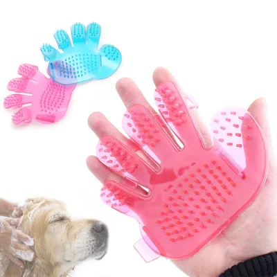 5 Dog Cat Comb Shower Bath Massage Brush Finger Brush Hand Shaped Glove