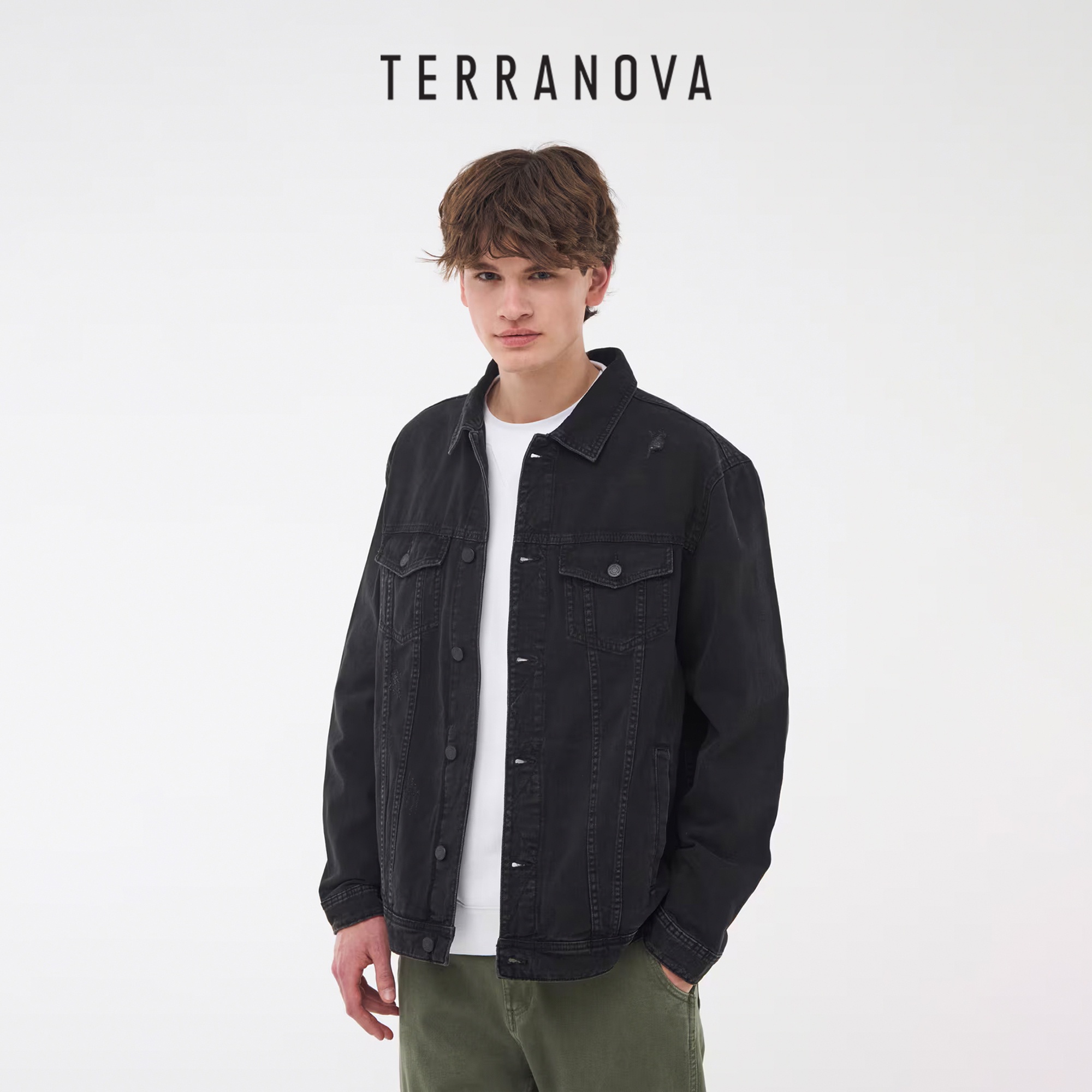Terranova Classic Collar Denim Jacket for Men Lazada Lazada PH