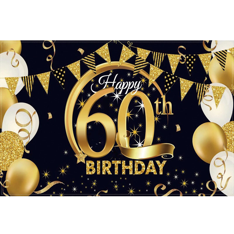 30th 40th 50th 60th Birthday Party Decoration Backdrop Banner Black ...