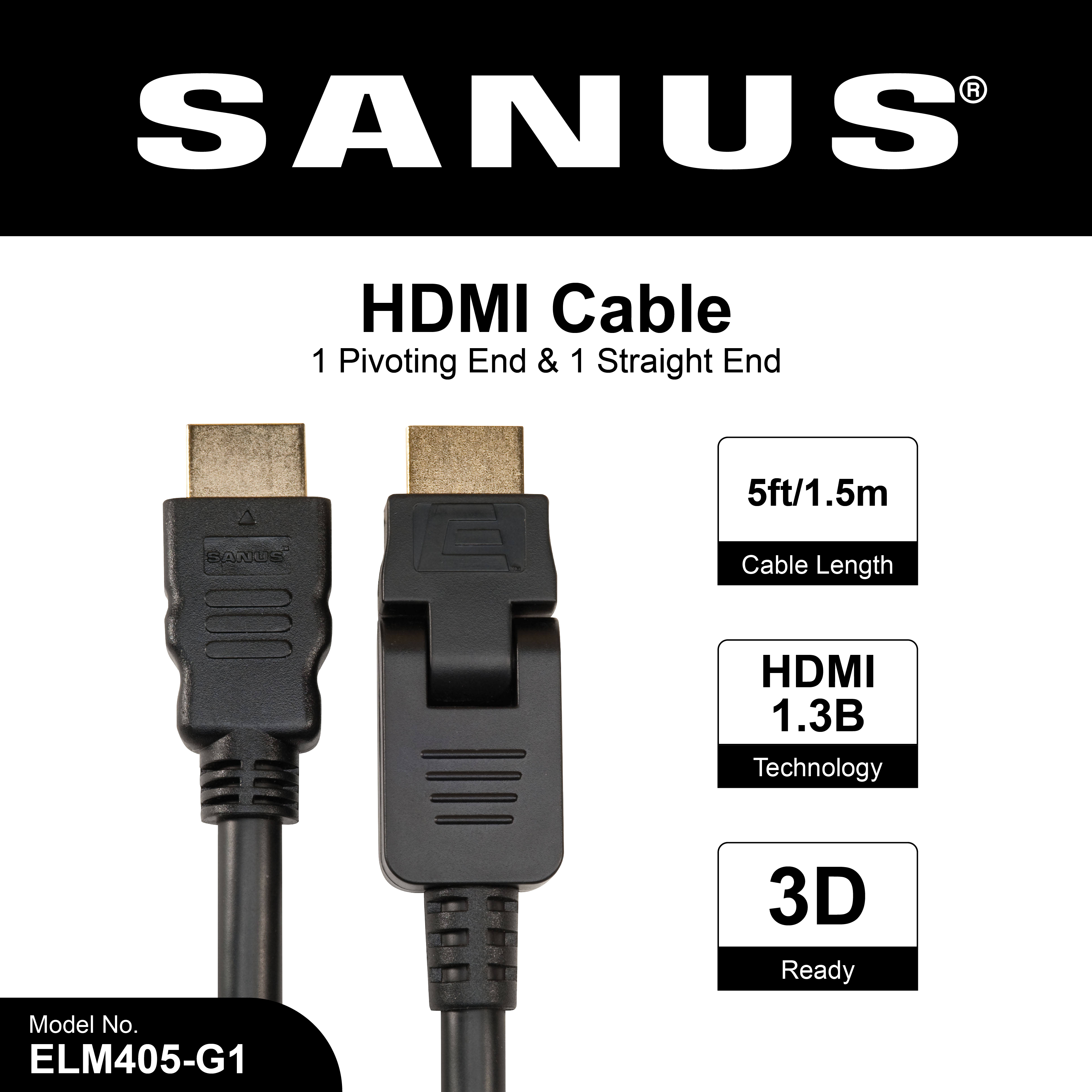 Sanus HDMI Cable ELM405-G1 ft/ Meters Hdmi Cable For Home - Main Image