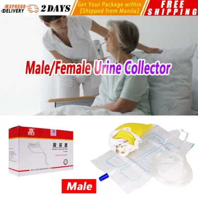 【Male/Female Urine Collector】Medical Silicone Urine Collector Bag Adults Urinal with Urine Catheter Bags for Older Men Woman Elderly Toilet Pee Holder Latex-Urine-Collector