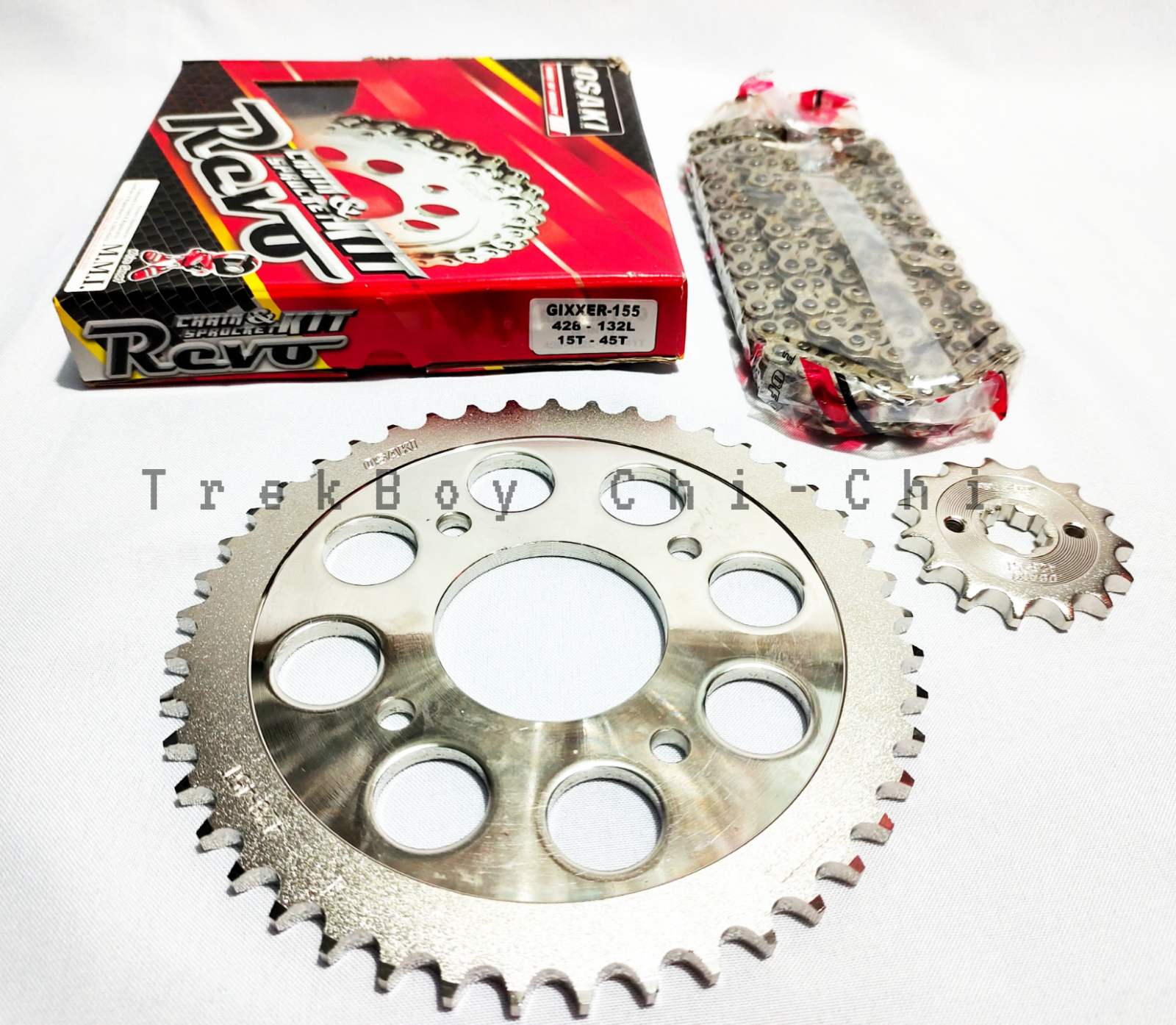 Osaki Chrome Gixxer 155 (15X45 428X132L) Chain and Sprocket Set [Made