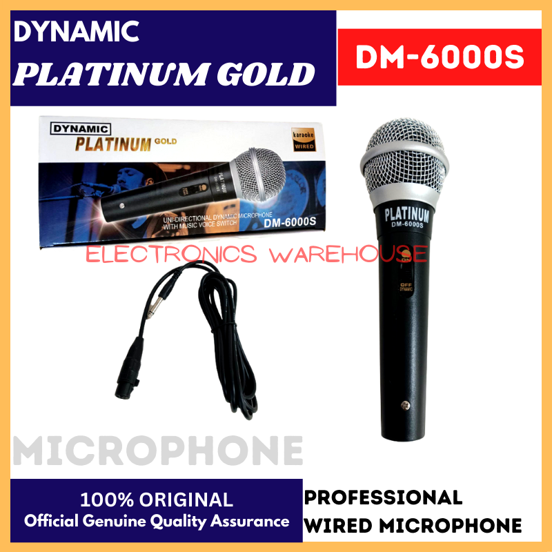 Hyundai Platinum Gold DM6000S Dynamic Wired Karaoke Microphone Lazada PH