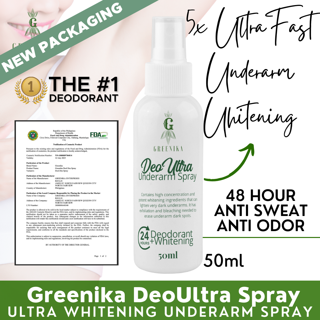 [ DEOULTRA WHITENING DEODORANT SPRAY ] Greenika 5X Underarm Whitening