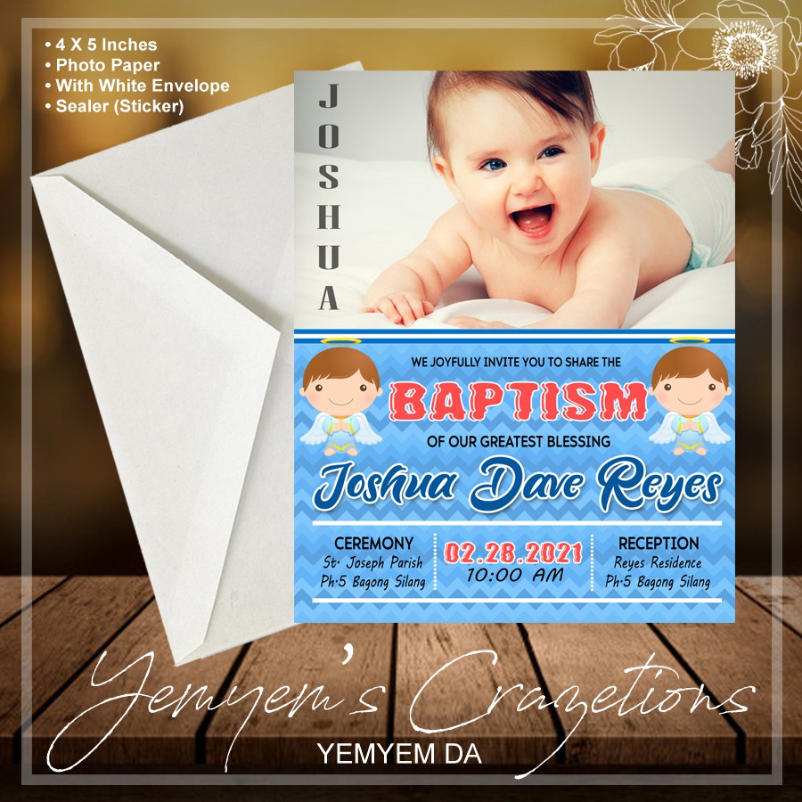 M^7006 BAPTISM CHRISTENING INVITATIONS 12 PIECES Lazada PH