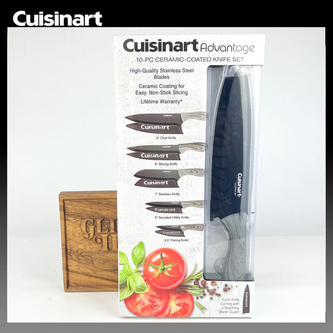 Cuisinart 10 Piece Ceramic Coated Knife Set - Faux Wood