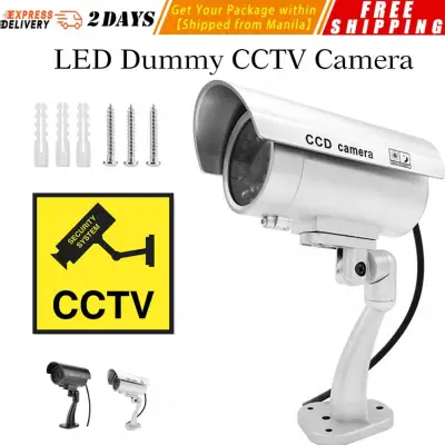 Waterproof Dummy Camera Bullet Flashing Red LED Outdoor Indoor Fake CCTV Security Simulation Camera LED Dummy CCTV Camera Simulation CCTV Camera