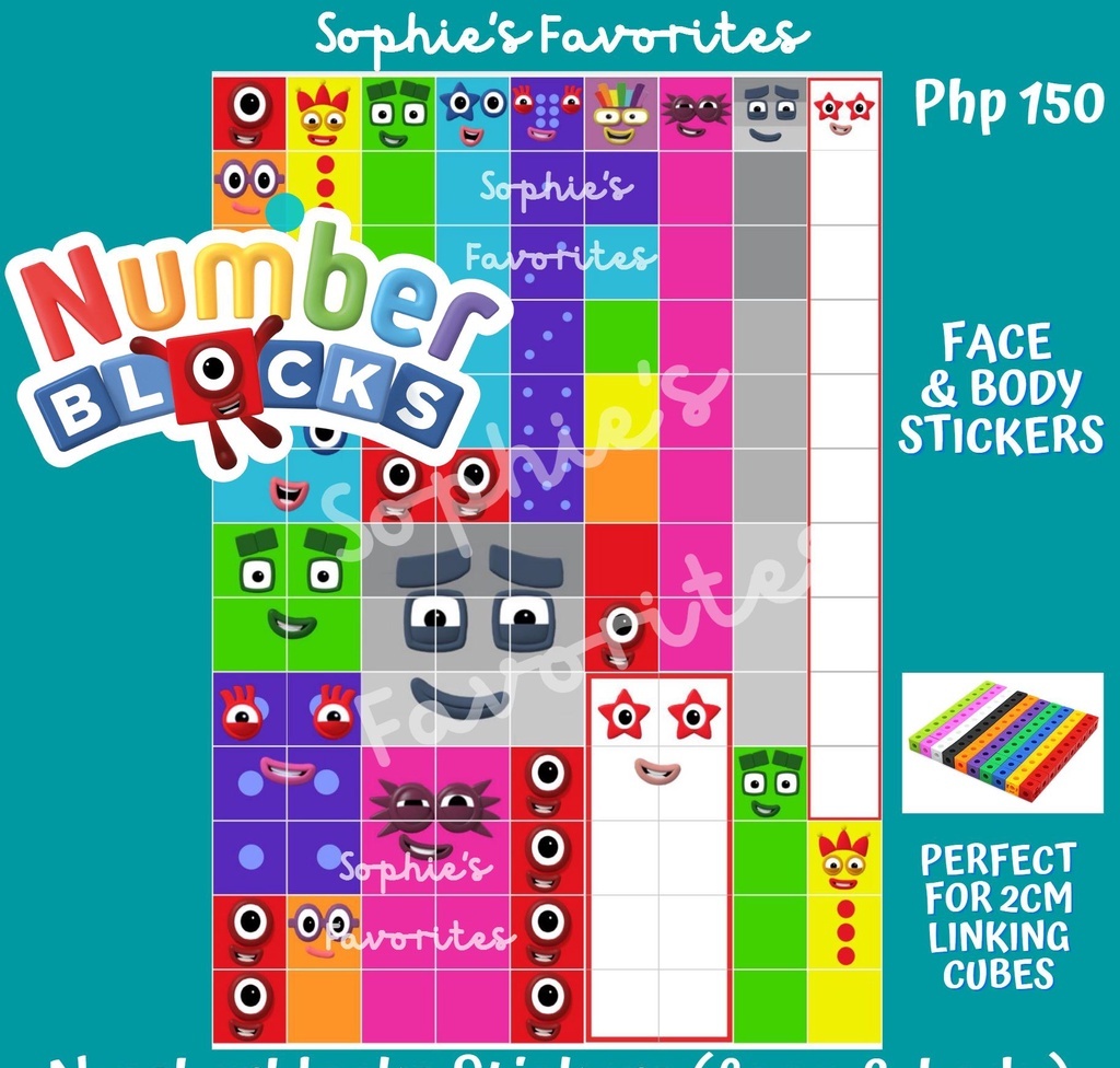 30 Stickers of Numberblocks face body Glossy Sticker for - Main Image