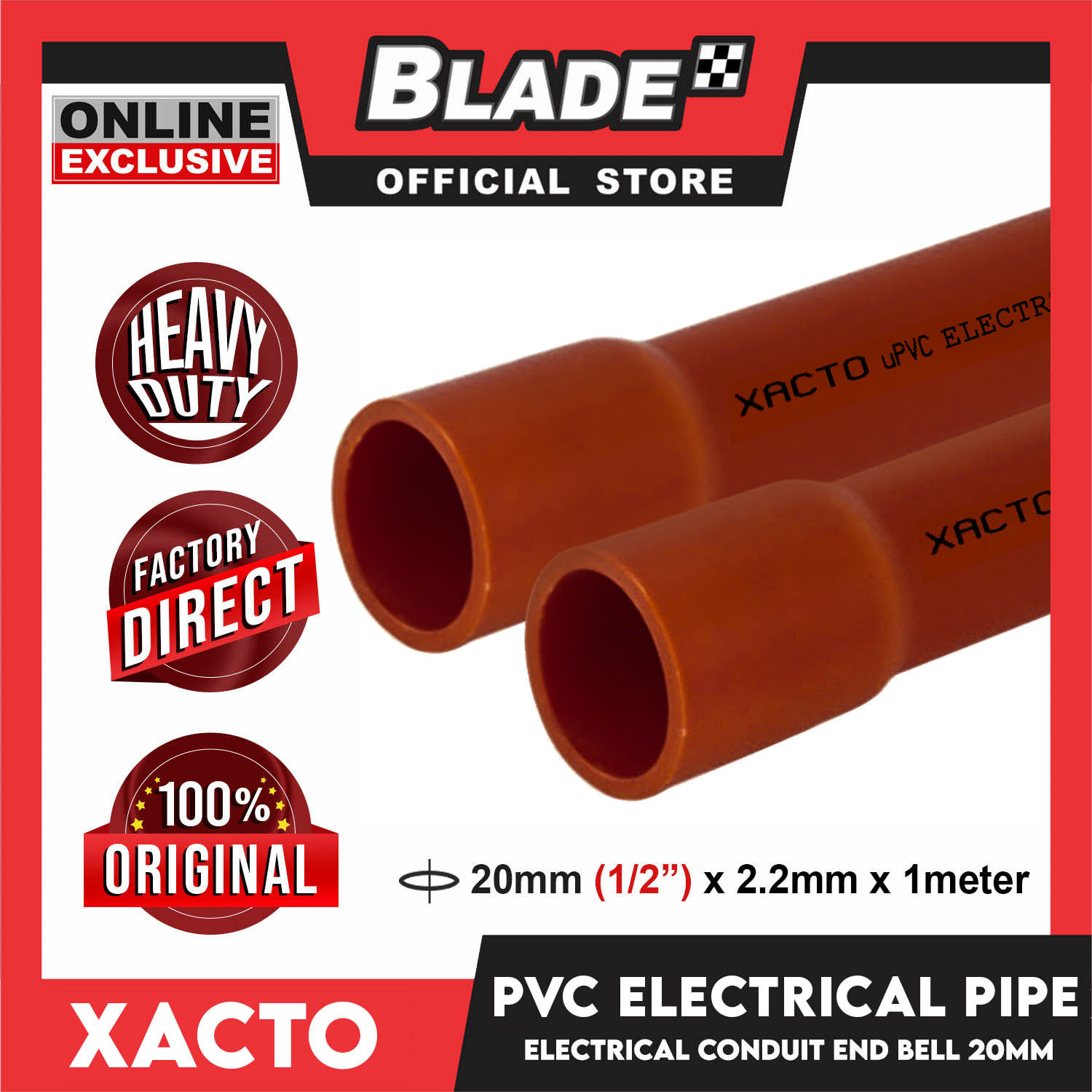 Xacto PVC Electrical Conduit Pipe Bell End 20mm x 1meter Lazada PH