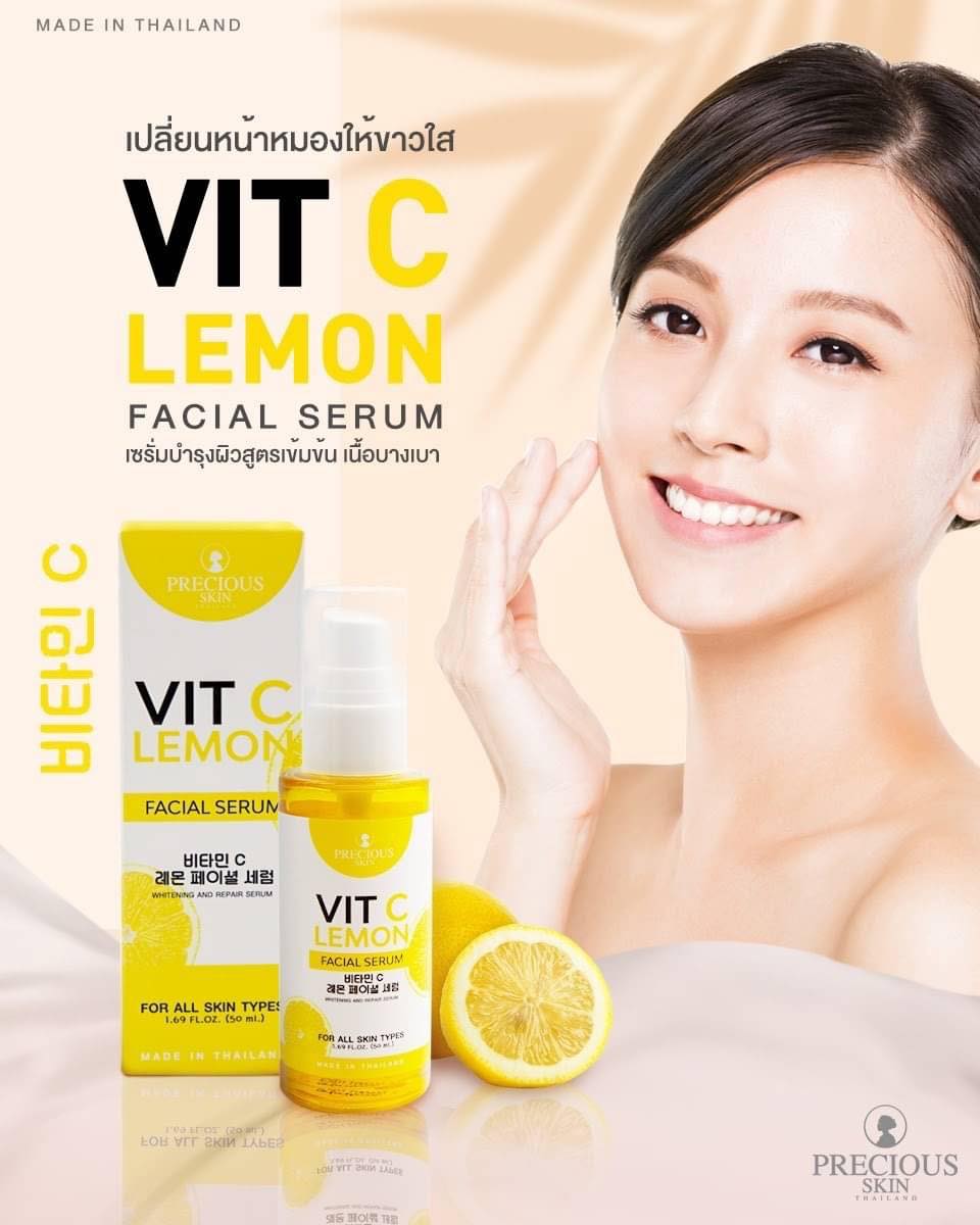 Precious Skin Thailand Vitamin C Lemon Facial Serum 50ml, Vit C Lemon ...