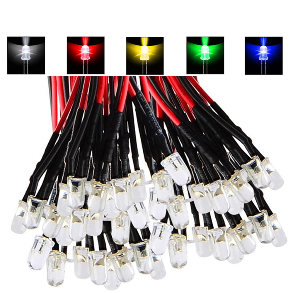 Blinking 5mm 12V Colorful Light Emit LED Wired Diode