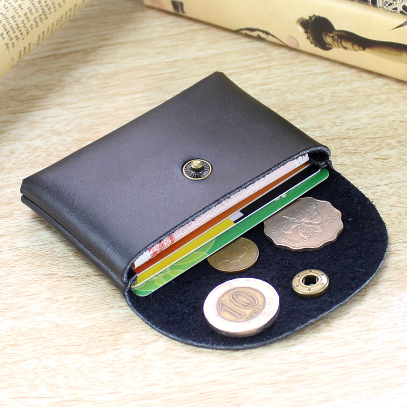 F43P Mini women's ultra thin leather small zero wallet, cow leather bag, Student Wallet, creative coin bag, men's business card bag 49KR
