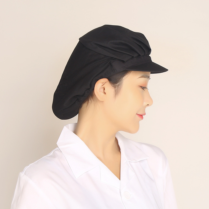 Waiter Mesh Hat Unisex Chef Hat Elastic Breathable Sanitary Dust Cap Waiter  Work Wear Hats