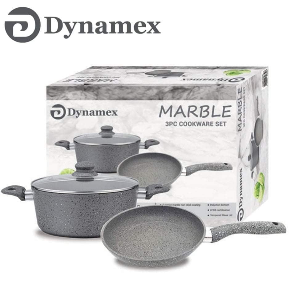 DYNAMEX MARBLE COOKWARE SET TEMPERED GLASS LID Lazada PH