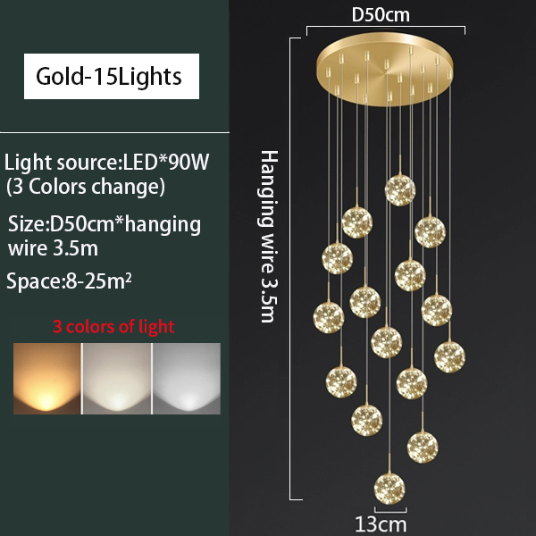 Living Room Lamp restaurant Chandeliers Dining Room Light High Ceiling light Stair Long