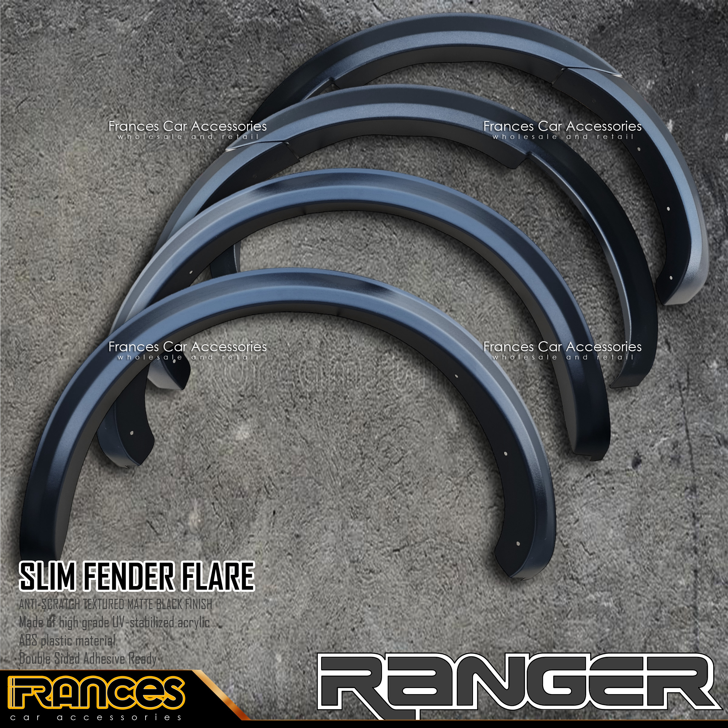 Ford Ranger 20162022 Oem Matte Black Slim Fender Flare 3inch Thailand