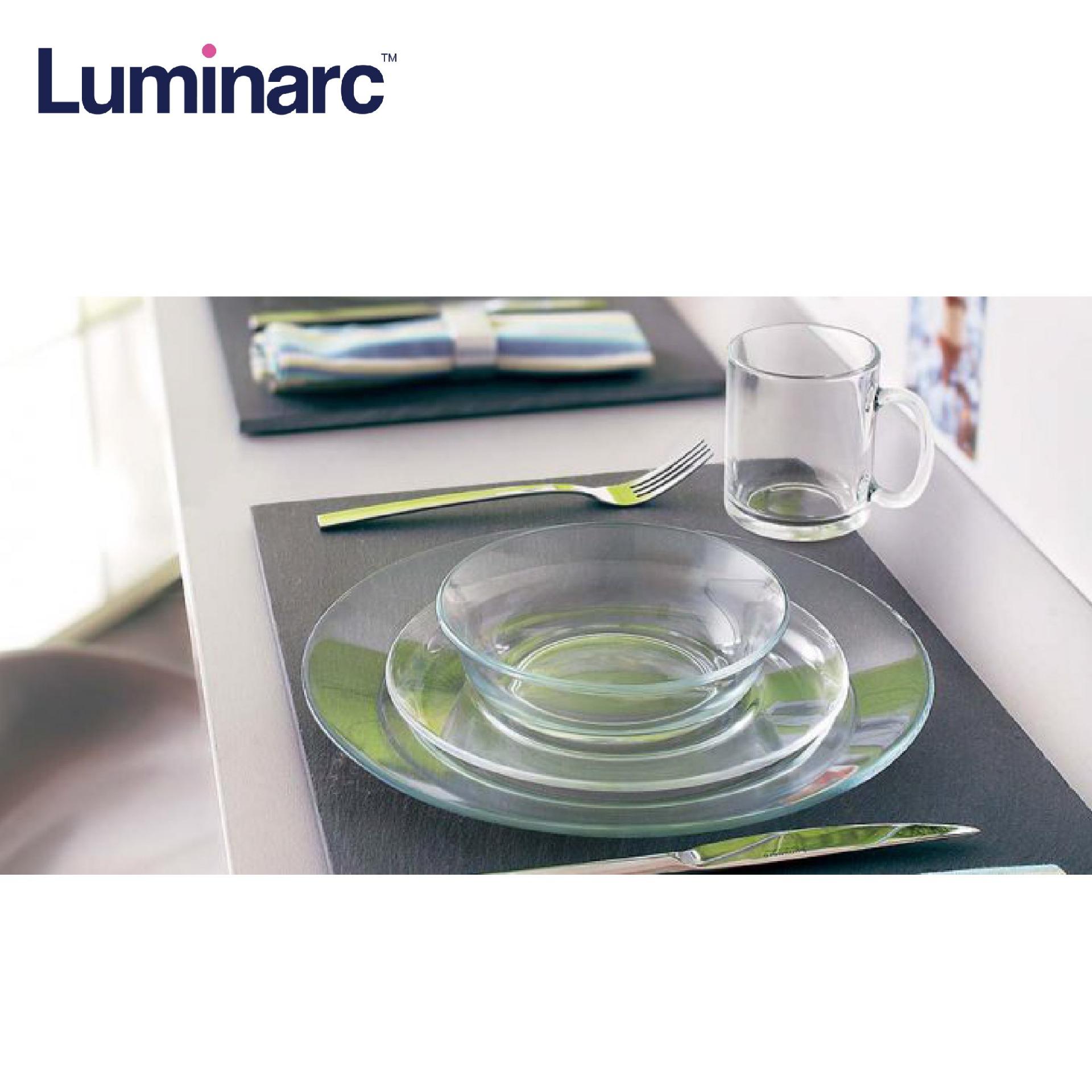 Luminarc Directoire 6pcs 25cm Glass Dinner Plates Set Microwaveable and