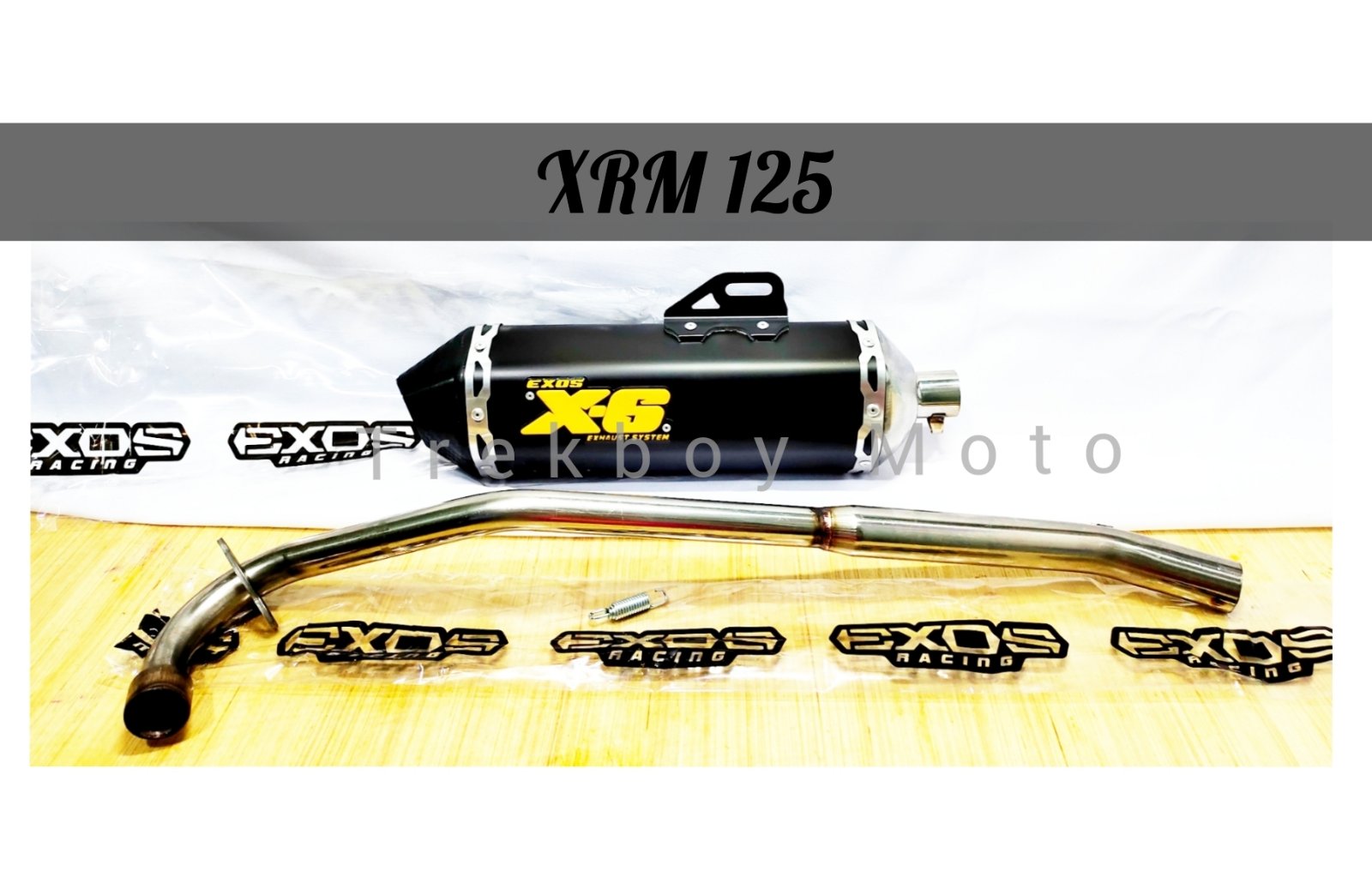 Xrm 125 Exos X 6 Silent Muffler Full Exhaust System Black Anodized With Spring Lazada Ph 9098