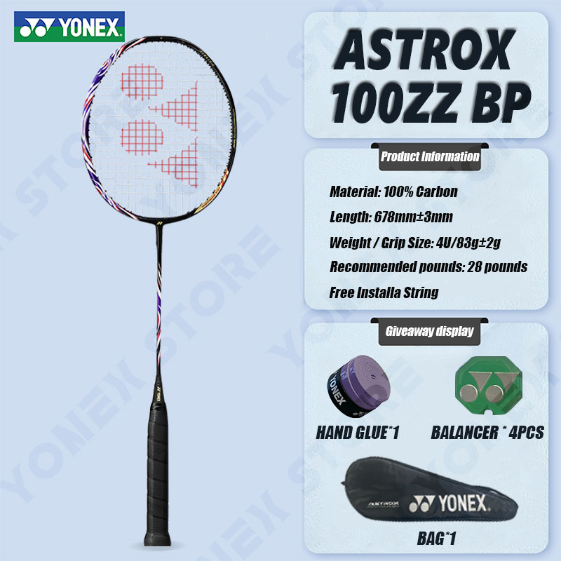 BUY 1 GET 4 FREE】YONEX ASTROX 100ZZ BP Badminton Racket Full