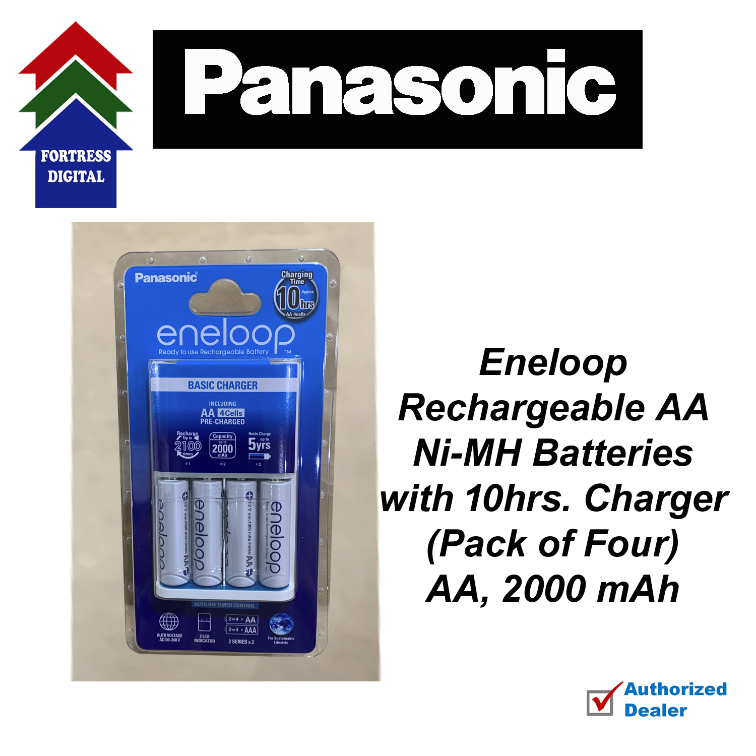 Panasonic Eneloop 10 Hours Charger with 4 pieces 2000 mah mAh size AA