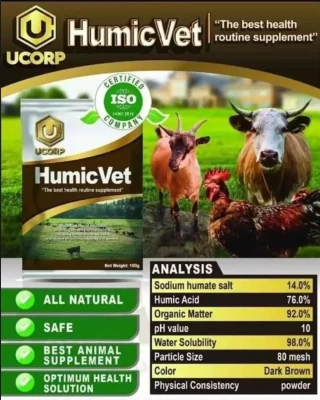 [10 GRAMS TIPID PACK ] HumicVet - Organic Supplements for Animals, 100% Original and Authentic Humic Vet from UCorp