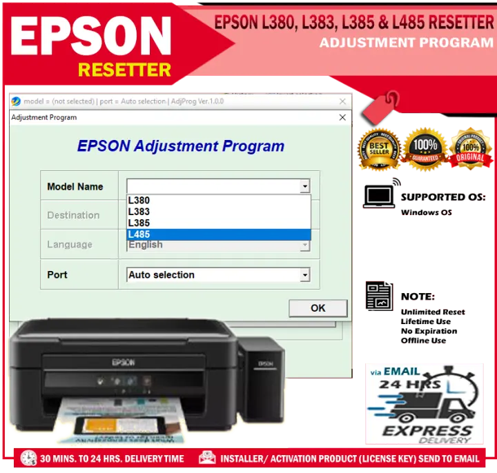 epson l385 adjustment program