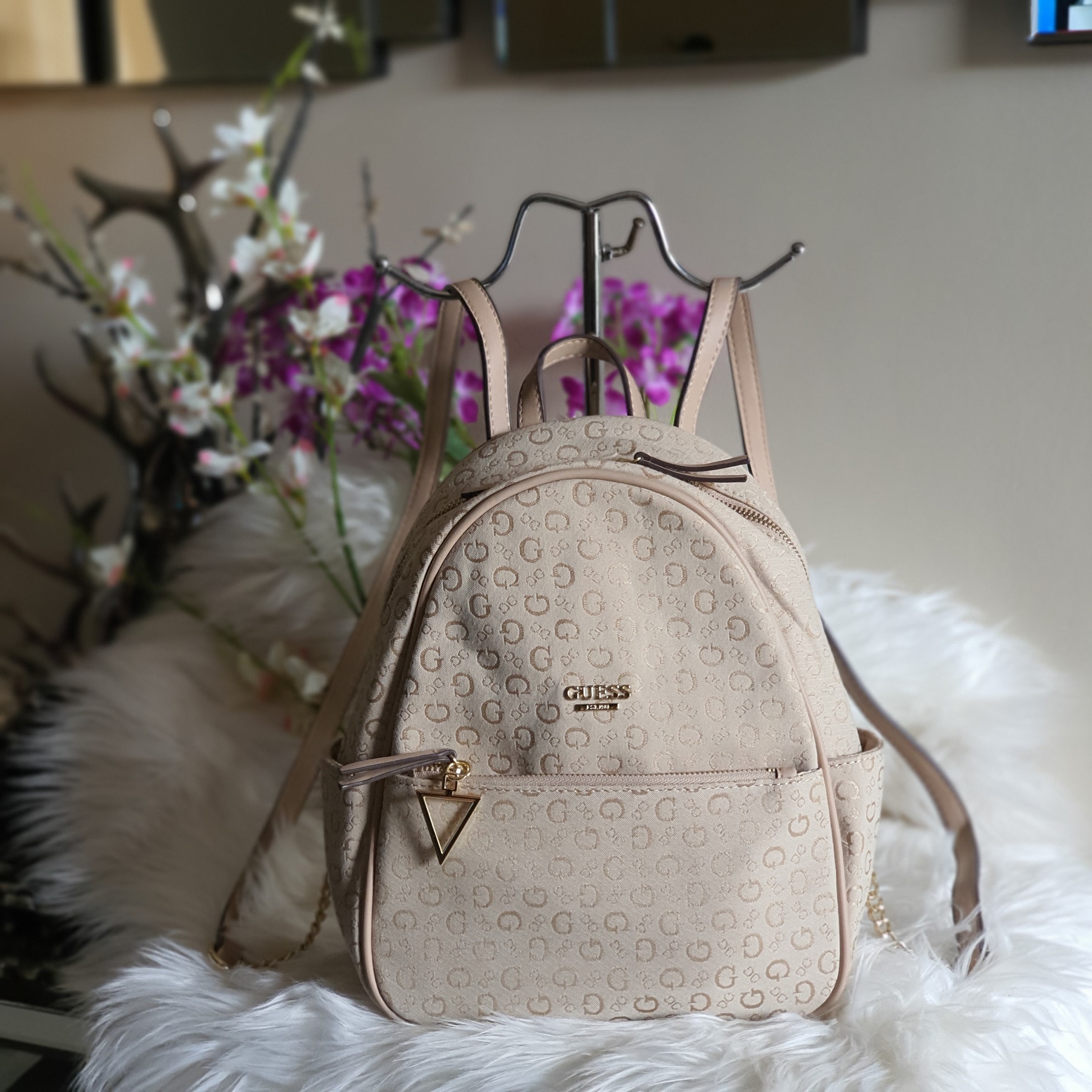 Guess Rockbeat Backpack in Beige 