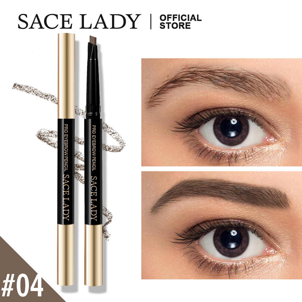 SACE LADY Eyebrow Pencil Waterproof with Brush Brown Black Eye Brow Pen ...