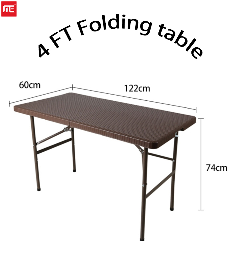 4FT folding table portable dining table foldable heavy duty desk office