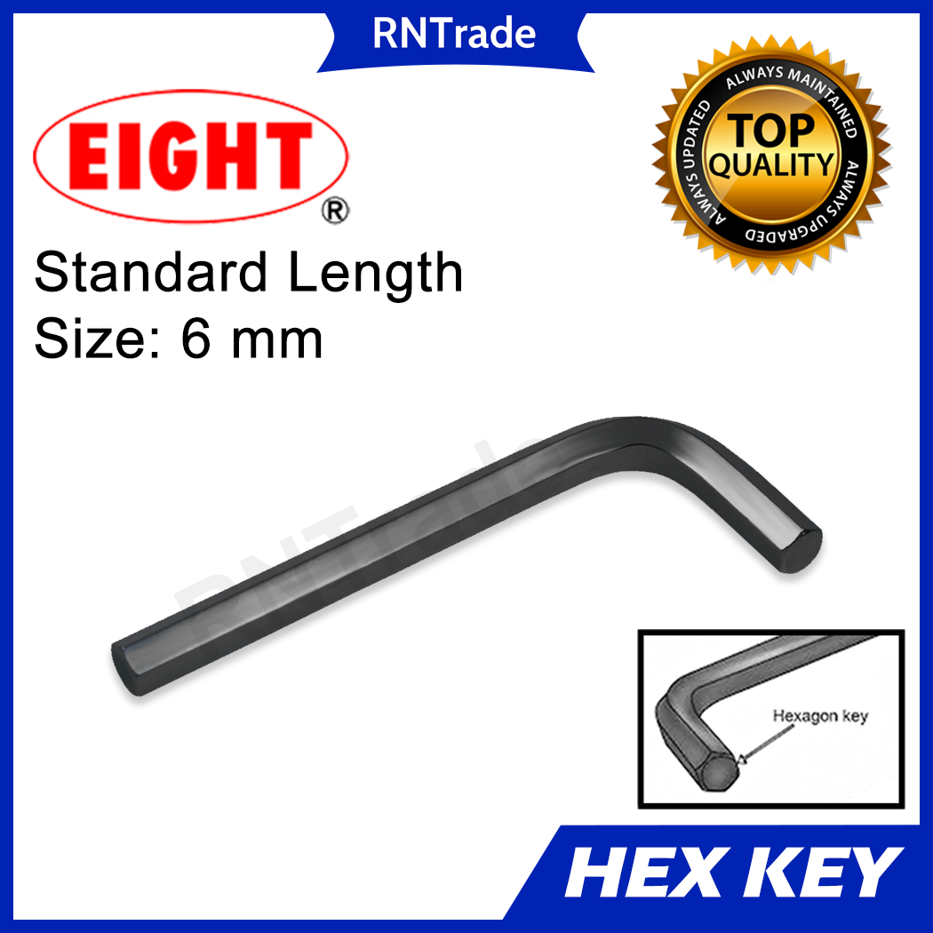 EIGHT Allen Wrench Hex Key 6mm Regular Short or 6mm Long Ballpoint
