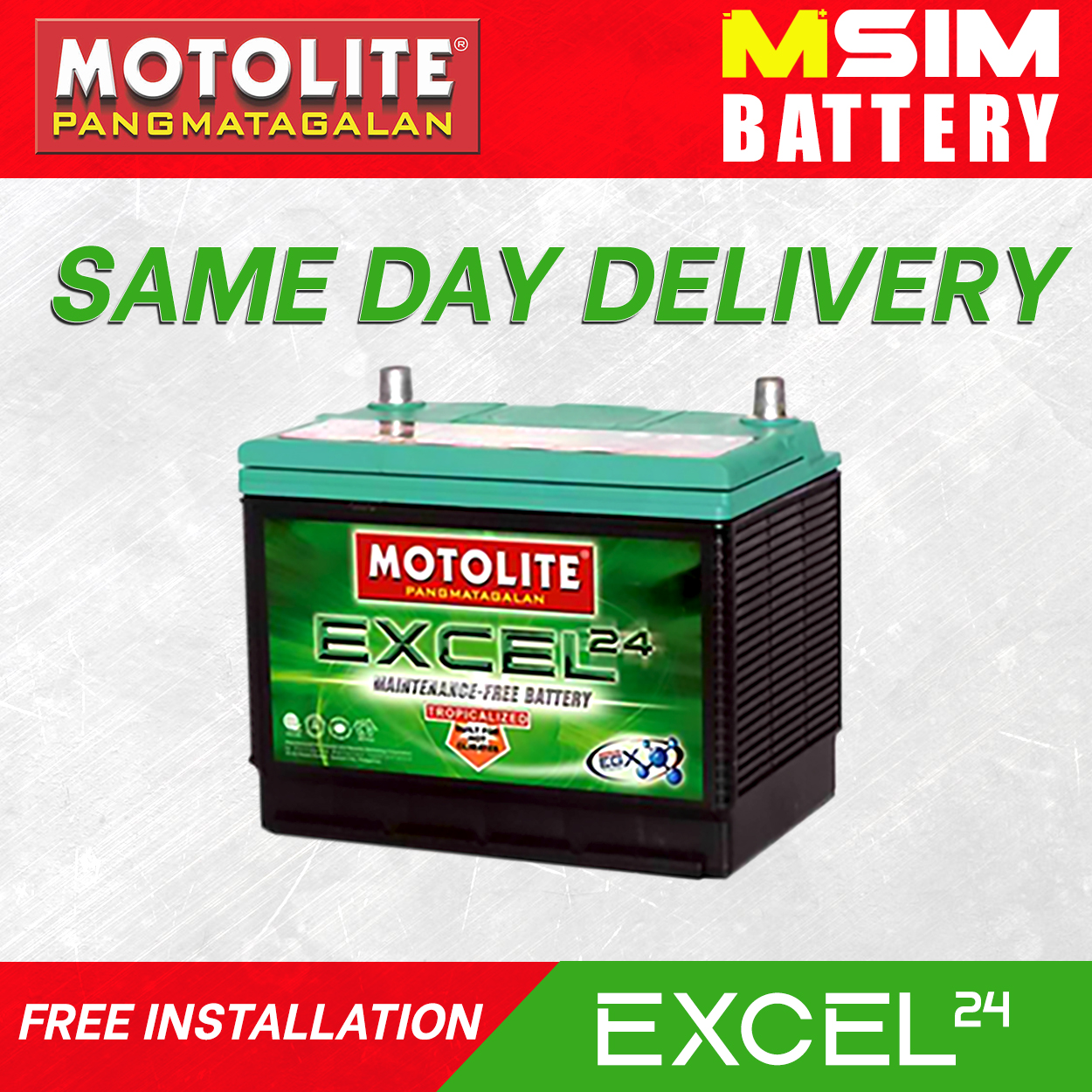 Motolite EXCEL (1SM/2SM/3SM) Maintenance Free Car/Automotive Battery