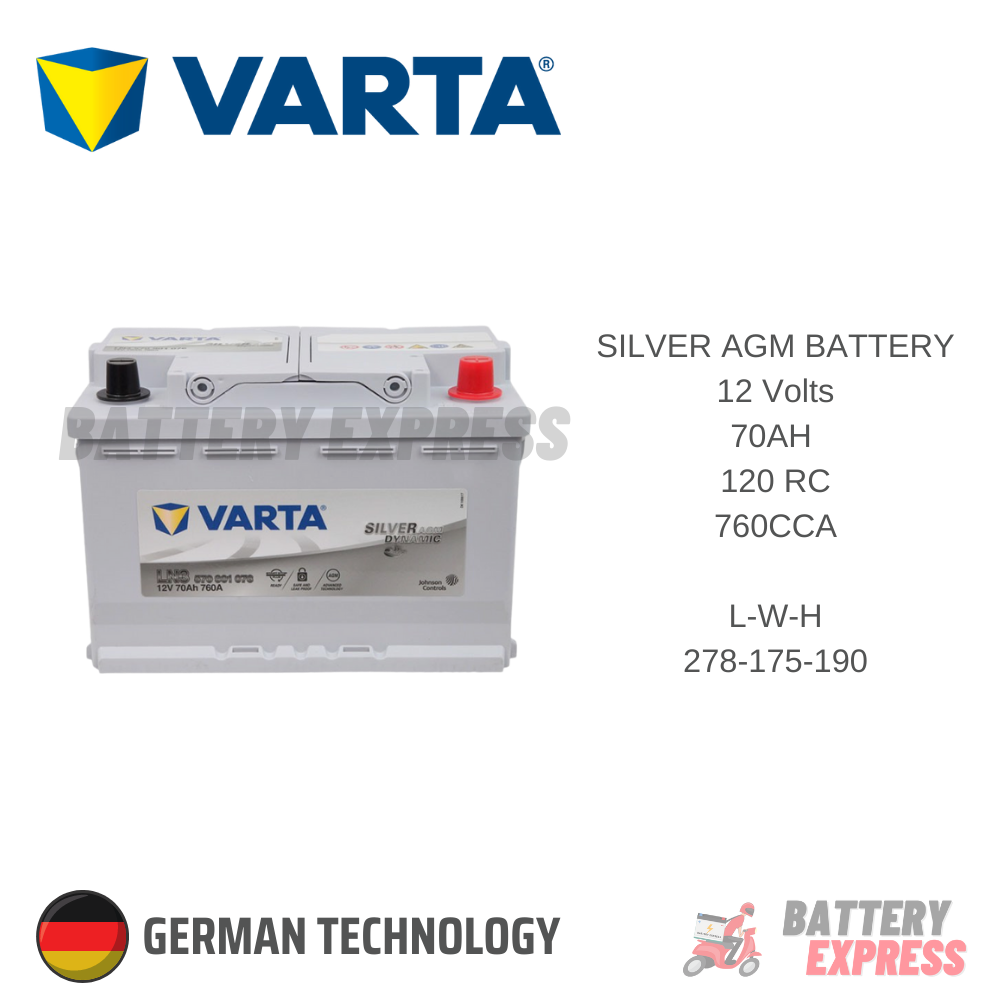 battery varta 12v 70ah/760a start&stop p+