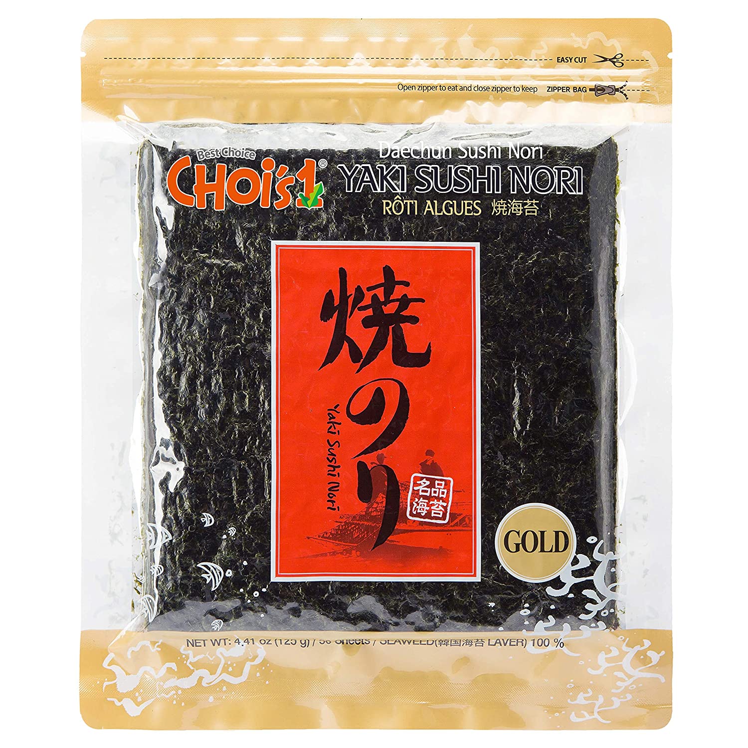 EXPIRY 05/2023 Daechun Choi's1 Roasted Seaweed, Gim, Yaki Sushi Nori 50