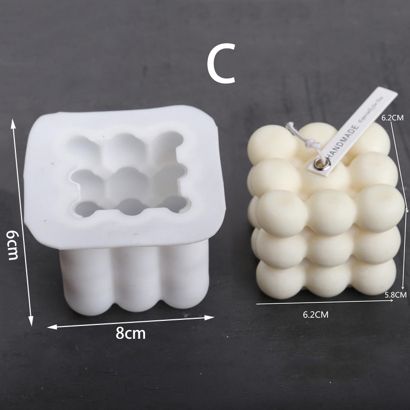 Yurongfx 1Pcs Soap Making Tools DIY Candles Mould Soy Cube Soap Molds 3d Silicone Mold Handmade Aromatherapy Plaster Candle
