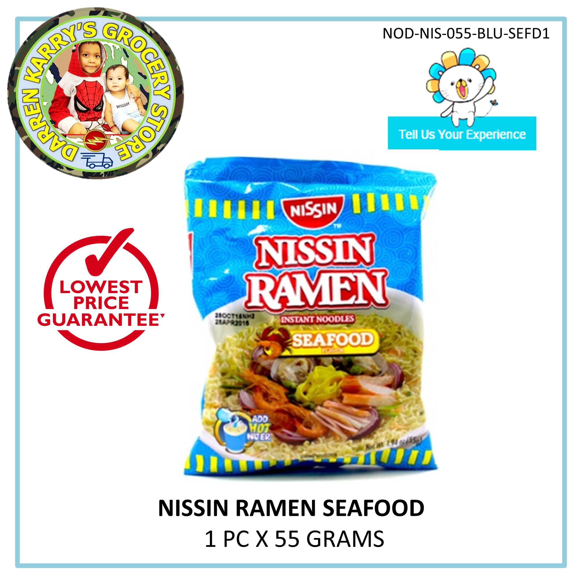 Nissin Ramen Seafood Flavor Instant Noodles 55 grams x 1 pack Food ...