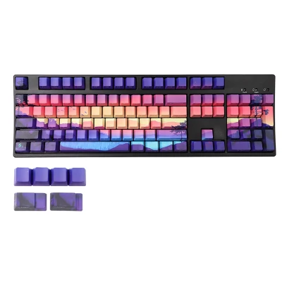 110 Keys Dye-Subbed Landscape Keycap Set Pbt Personalized Keycaps Set for GK61/TKL 87/108 Mechanical Keyboard Key Cap